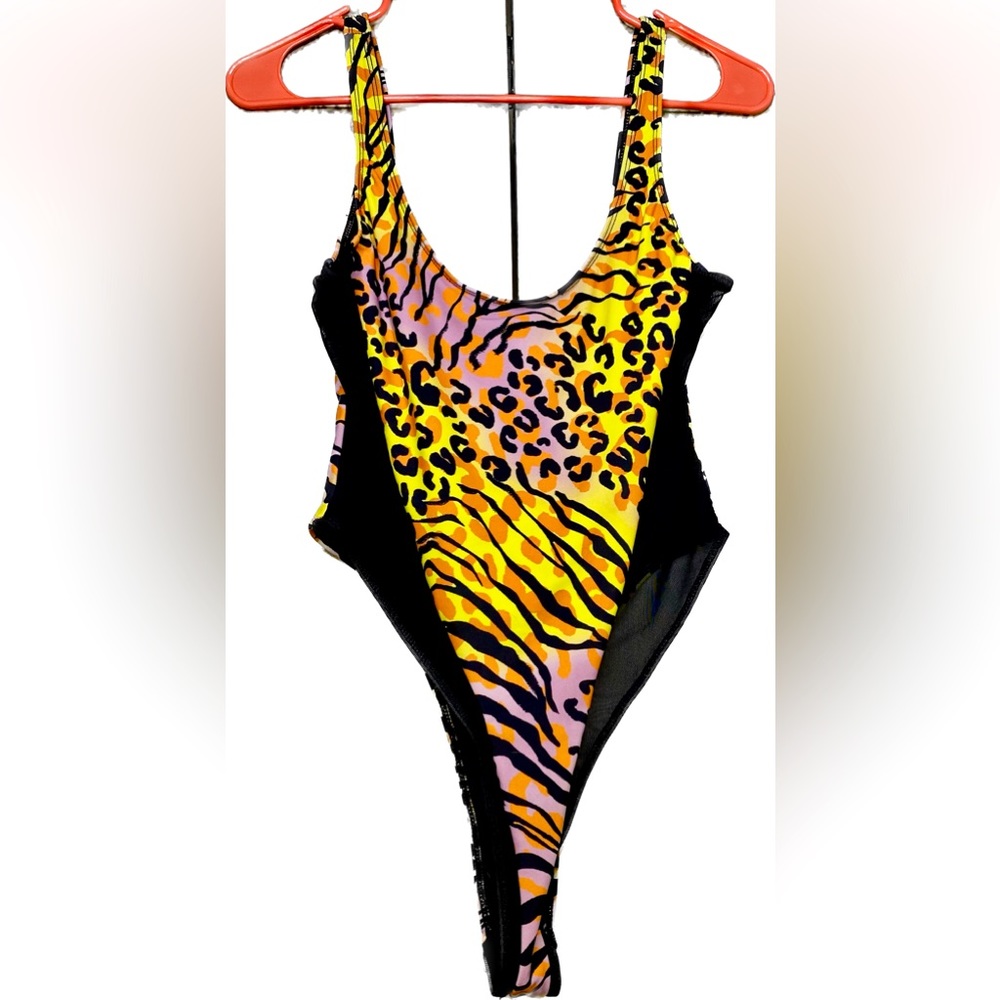 One piece Icon Swim Neon Animal Print Swimsuit size Large